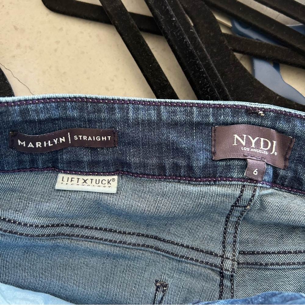 NYDJ Marilyn Straight Medium Wash Jean High-rise Minimalist Western Retro 6 - Picture 7 of 7